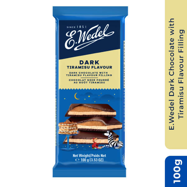 E.Wedel Dark Chocolate with Tiramisu Flavour Filling, 100g