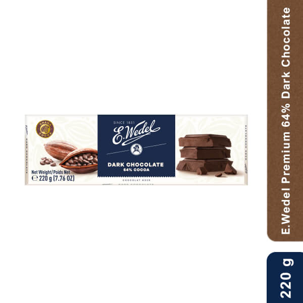 E.Wedel Premium 64% Dark Chocolate 220g