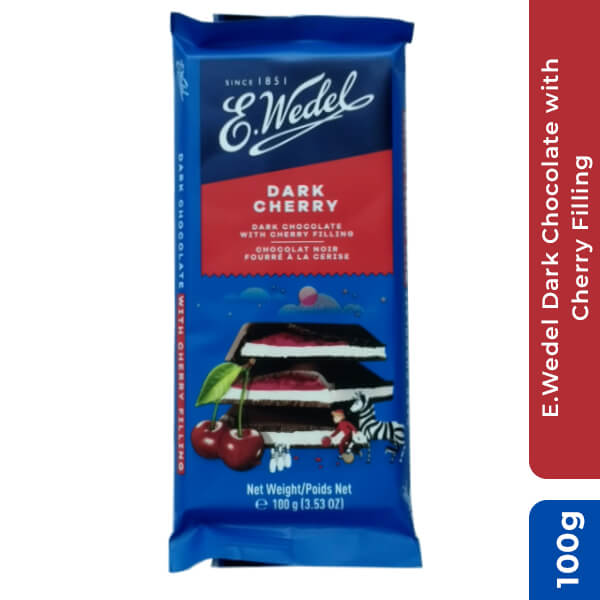 E.Wedel Dark Chocolate with Cherry Filling, 100g