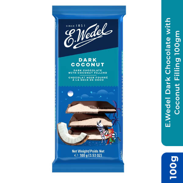 E.Wedel Dark Chocolate with Coconut Filling, 100g