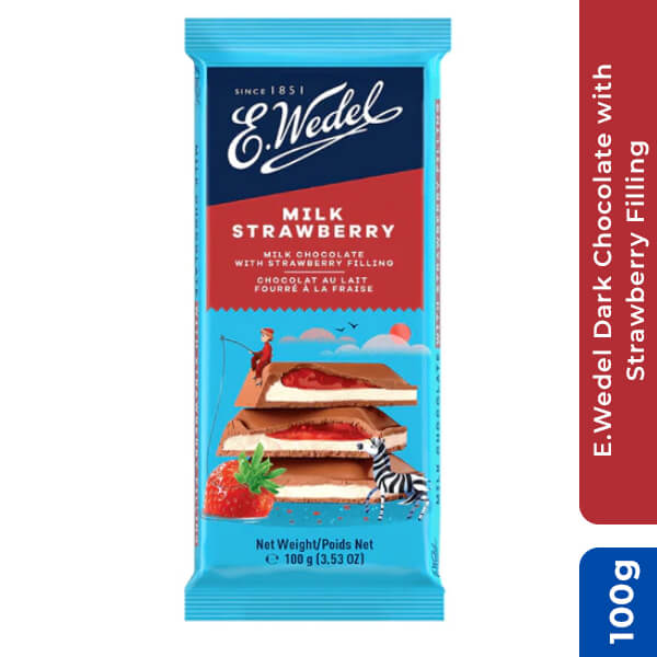 E.Wedel Dark Chocolate with Strawberry Filling, 100g