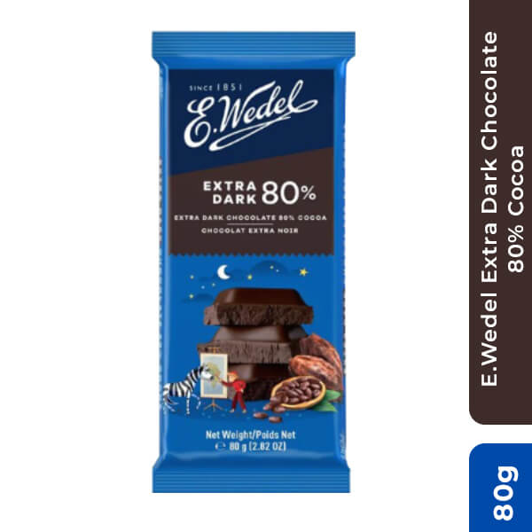 E.Wedel Extra Dark Chocolate 80% Cocoa, 80g
