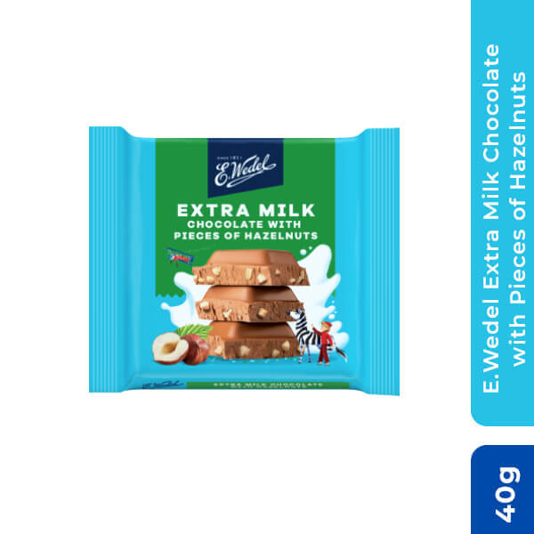 E.Wedel Extra Milk Chocolate with Pieces of Hazelnuts, 40g