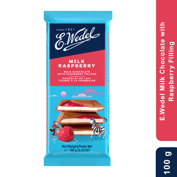E.Wedel Milk Chocolate with Raspberry Filling, 100g