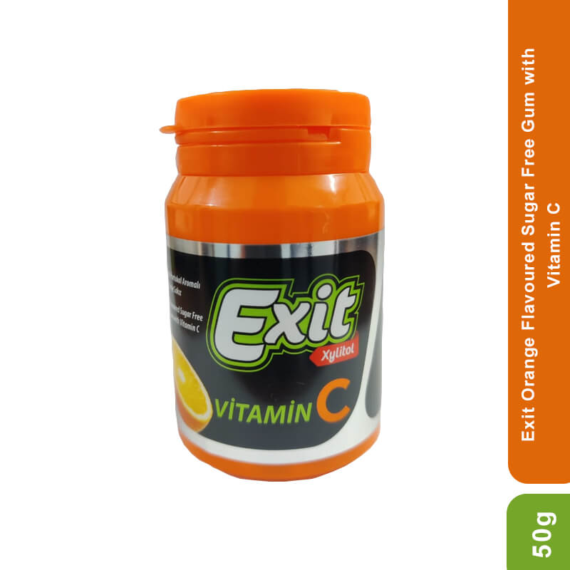 Exit Orange Flavoured Sugar Free Gum with Vitamin C, 50g