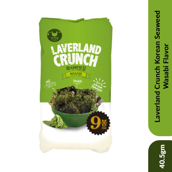 Laverland Crunch Korean Seaweed Wasabi Flavor, 40.5g