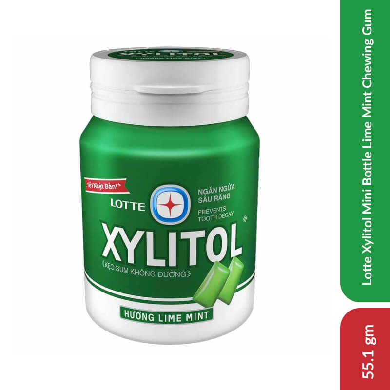 Lotte Xylitol Bottle Lime Mint Chewing Gum 55.1 gm, 55.1g