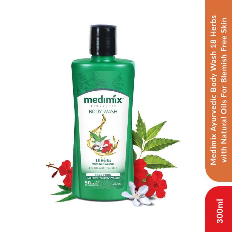 Medimix Ayurvedic Body Wash 18 Herbs with Natural Oils For Blemish Free Skin, 300ml