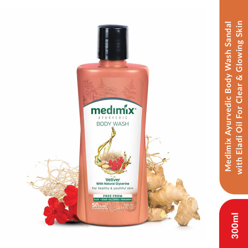 Medimix Ayurvedic Body Wash Vetiver with Natural Glycerine For Healthy & Youthful Skin, 300ml