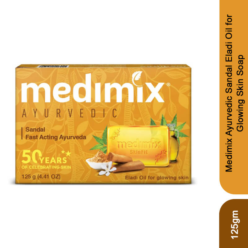 Medimix Ayurvedic Sandal Eladi Oil for Glowing Skin Soap, 125gm