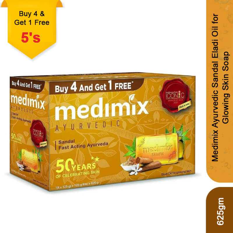 Medimix Ayurvedic Sandal Eladi Oil for Glowing Skin Soap, 625gm