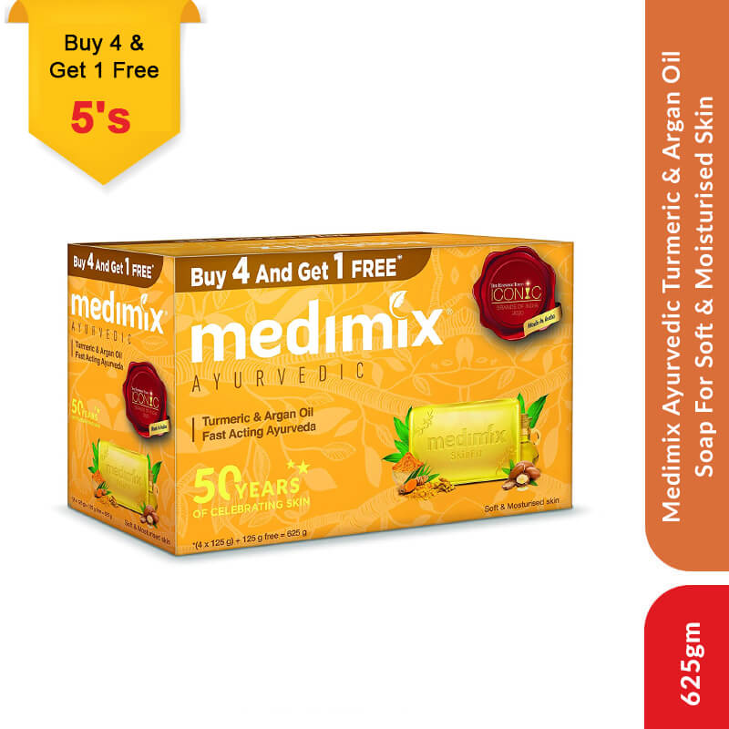 Medimix Ayurvedic Turmeric & Argan Oil Soap For Soft & Moisturised Skin 625gm 