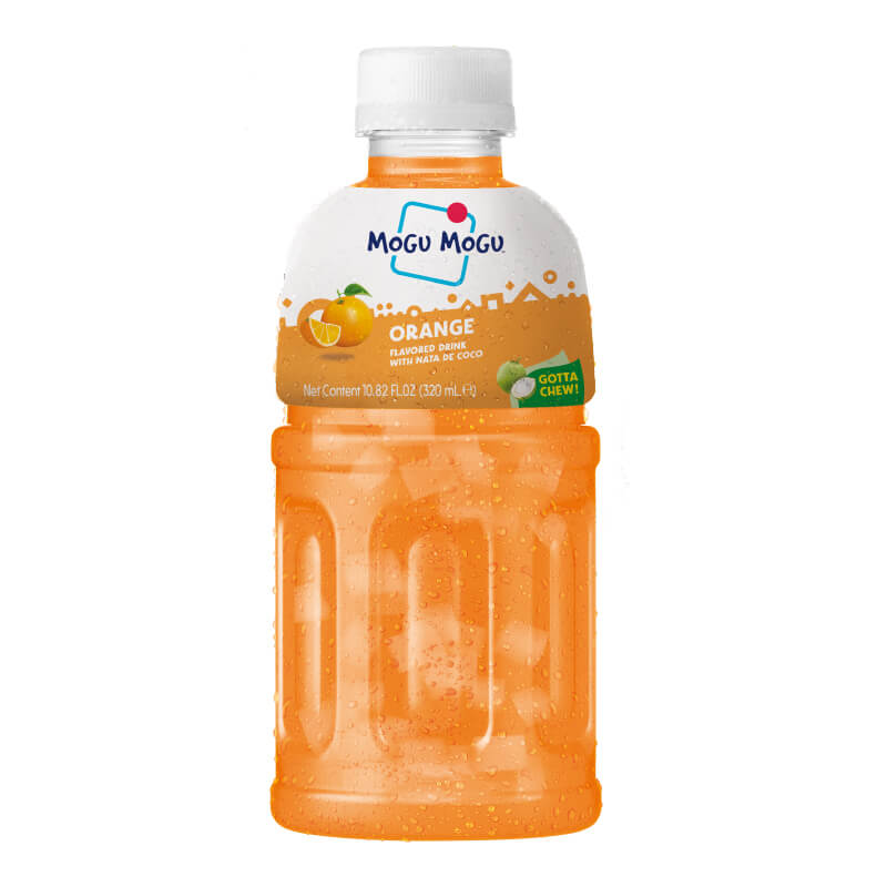 Mogu Mogu Orange Flavored Drink with Nata De Coco, 320ml