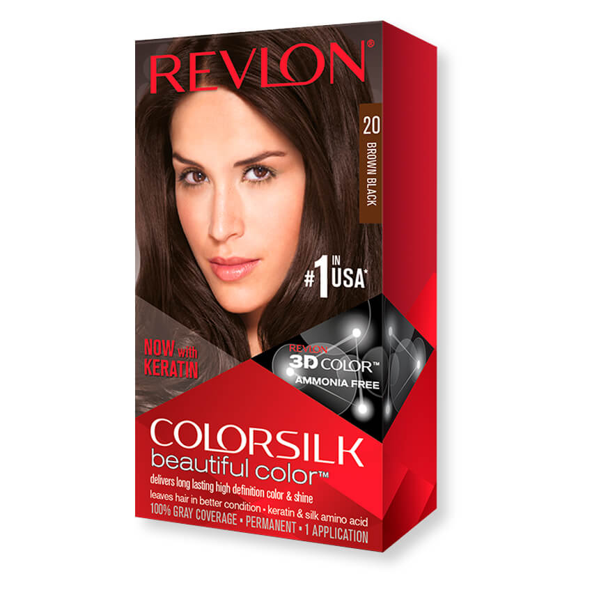 Revlon ColorSilk Hair Color, Brown Black [20]