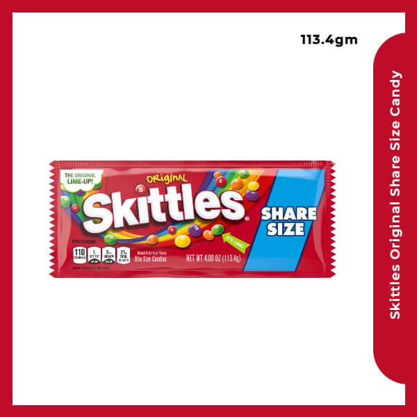 Skittles Original Share Size Candy, 113.4gm
