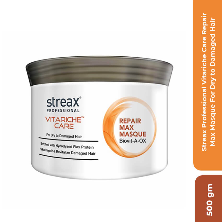 Streax Professional Vitariche Care Repair Max Masque For Dry to Damaged Hair, 500gm