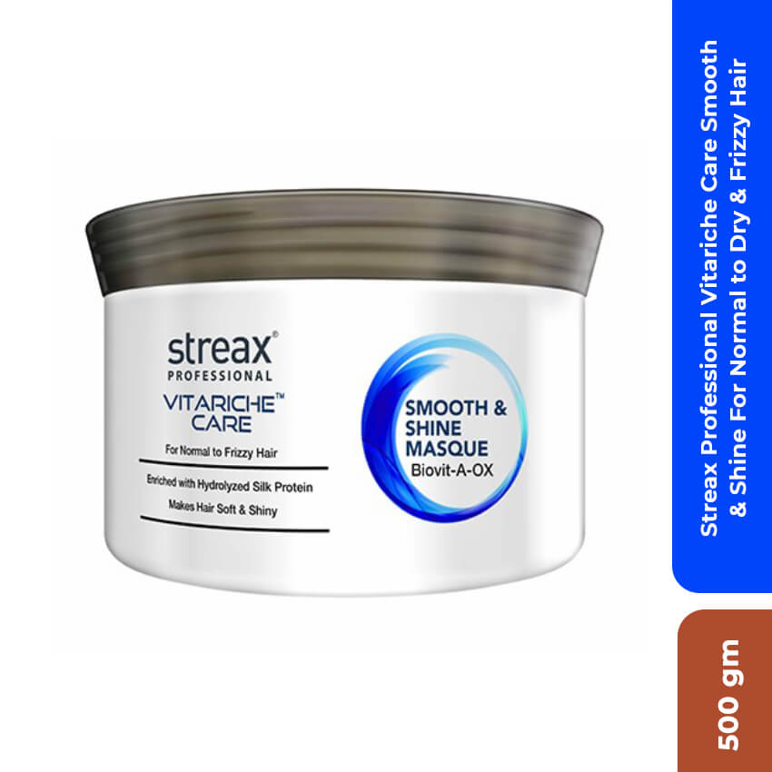 Streax Professional Vitariche Care Smooth & Shine For Normal to Dry & Frizzy Hair, 500gm